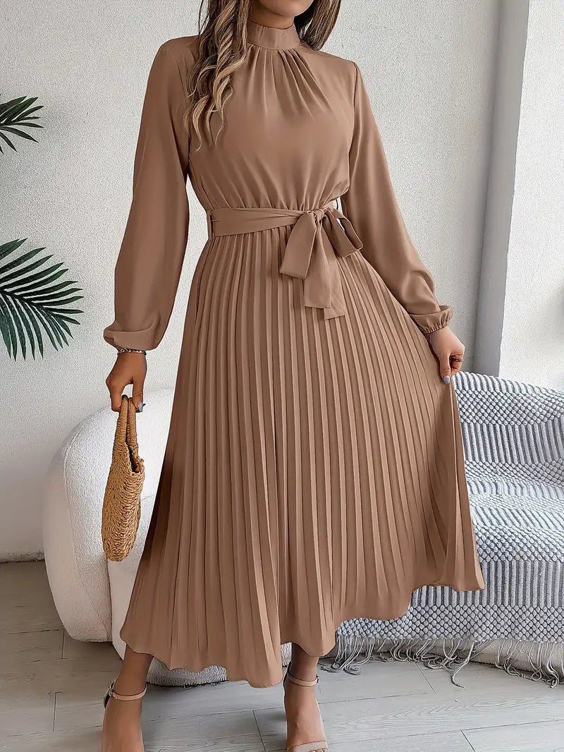 Camille | Robe Midi Plissée Chic Élégante