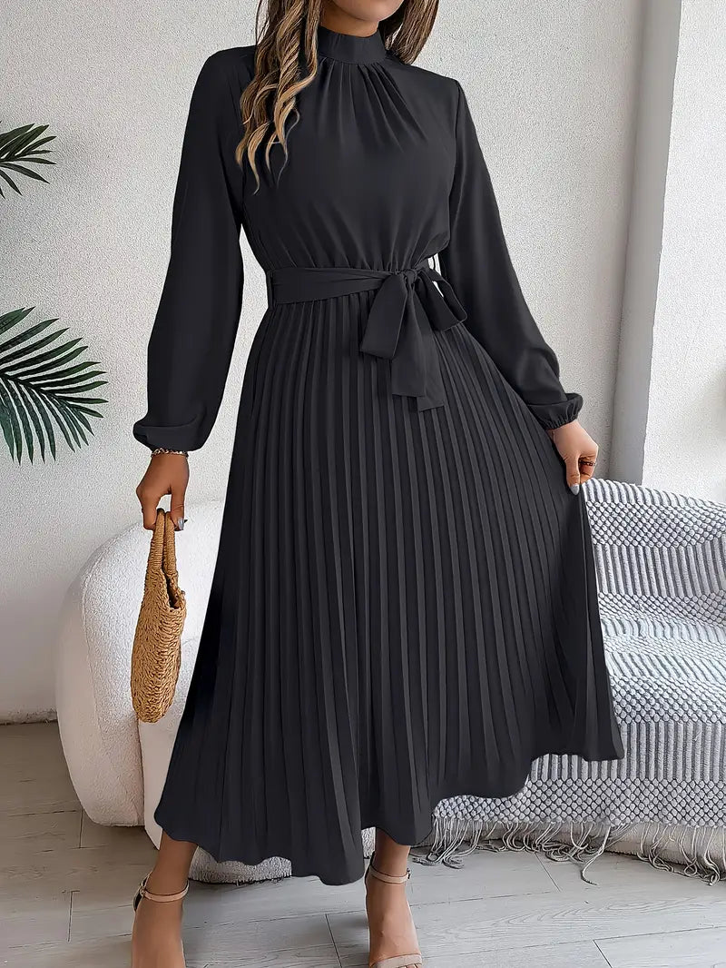 Camille | Robe Midi Plissée Chic Élégante