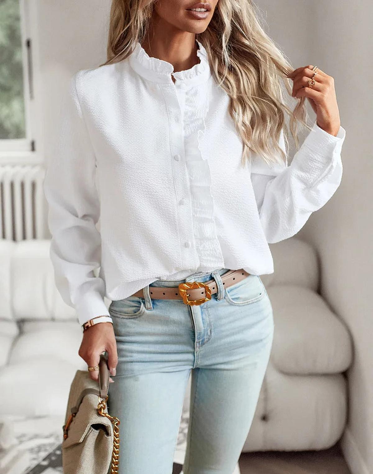 Camille | Haut à Manches Coton Tendance Élégant