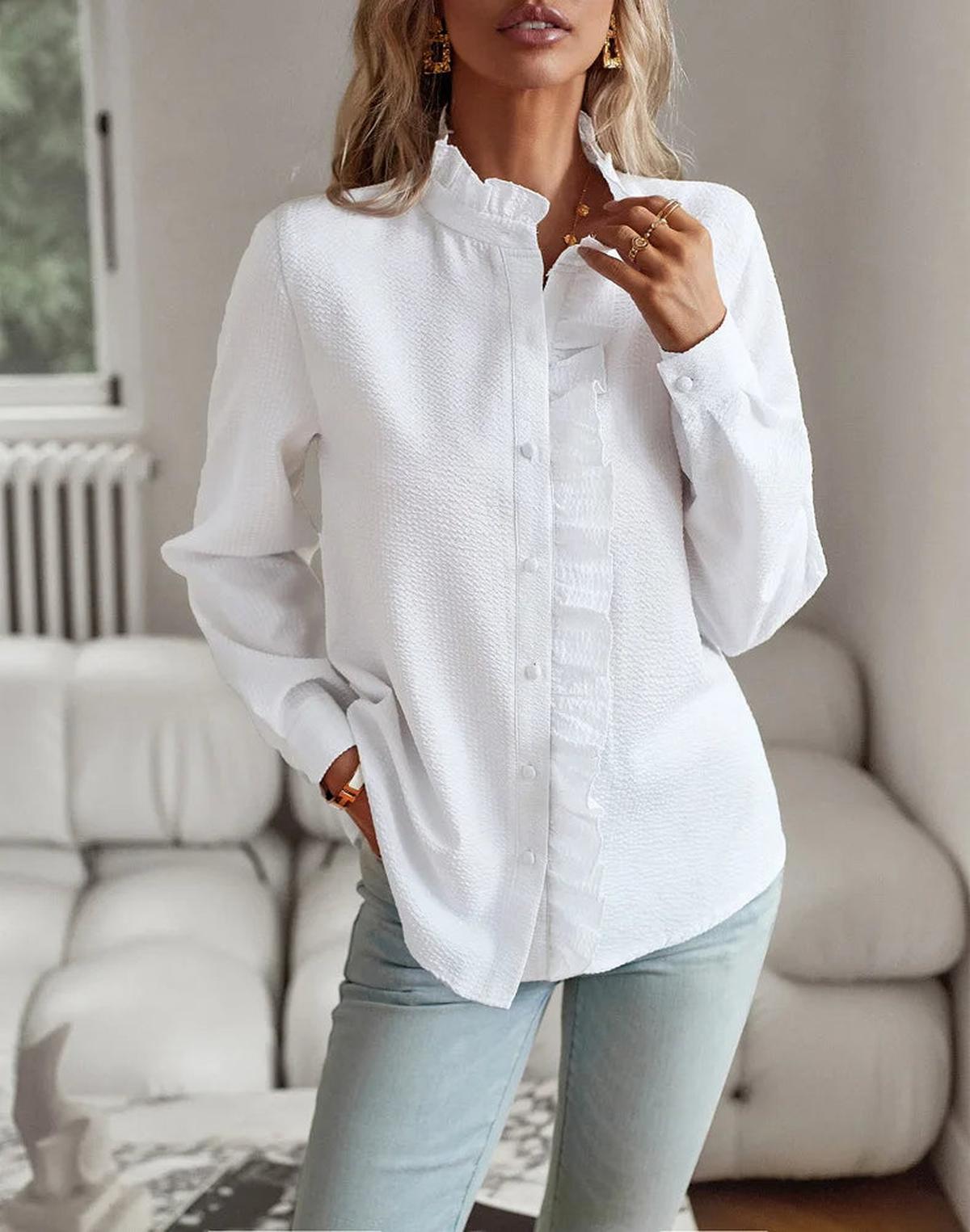 Camille | Haut à Manches Coton Tendance Élégant