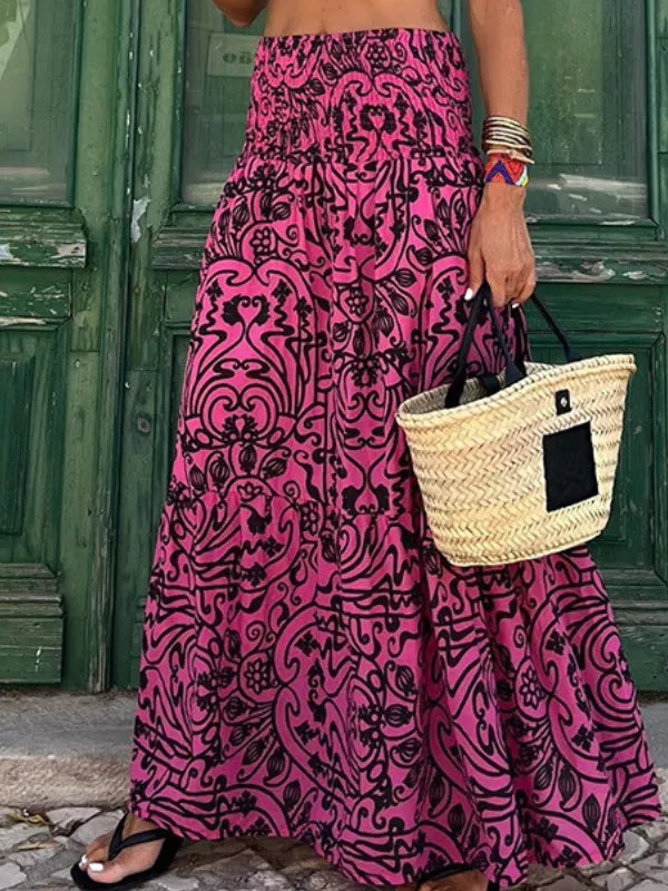 Jupe Maxi Bohème à Imprimé Floral Tendance