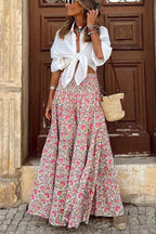 Jupe Maxi Bohème à Imprimé Floral Tendance