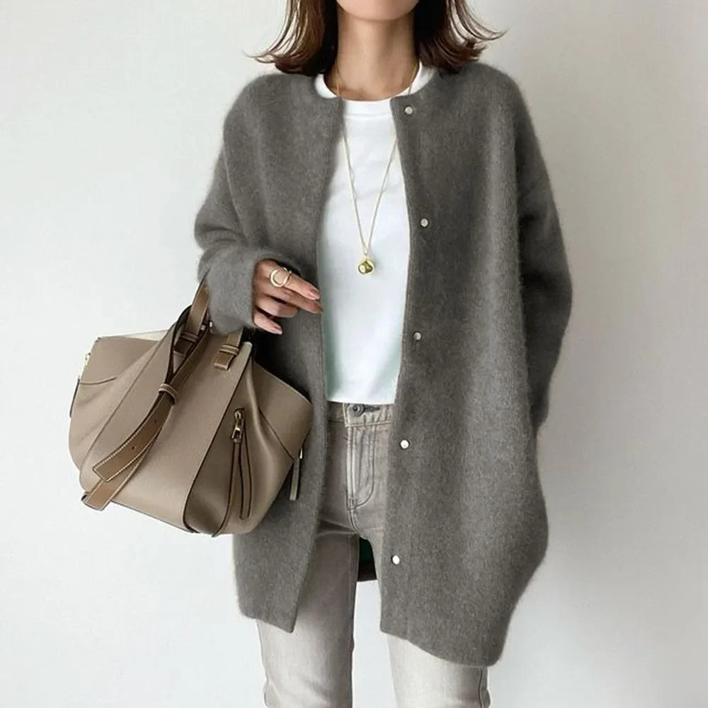 Camille | Cardigan Oversize Tricot Printanier Élégant