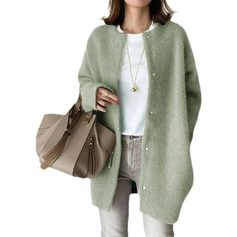 Camille | Cardigan Oversize Tricot Printanier Élégant