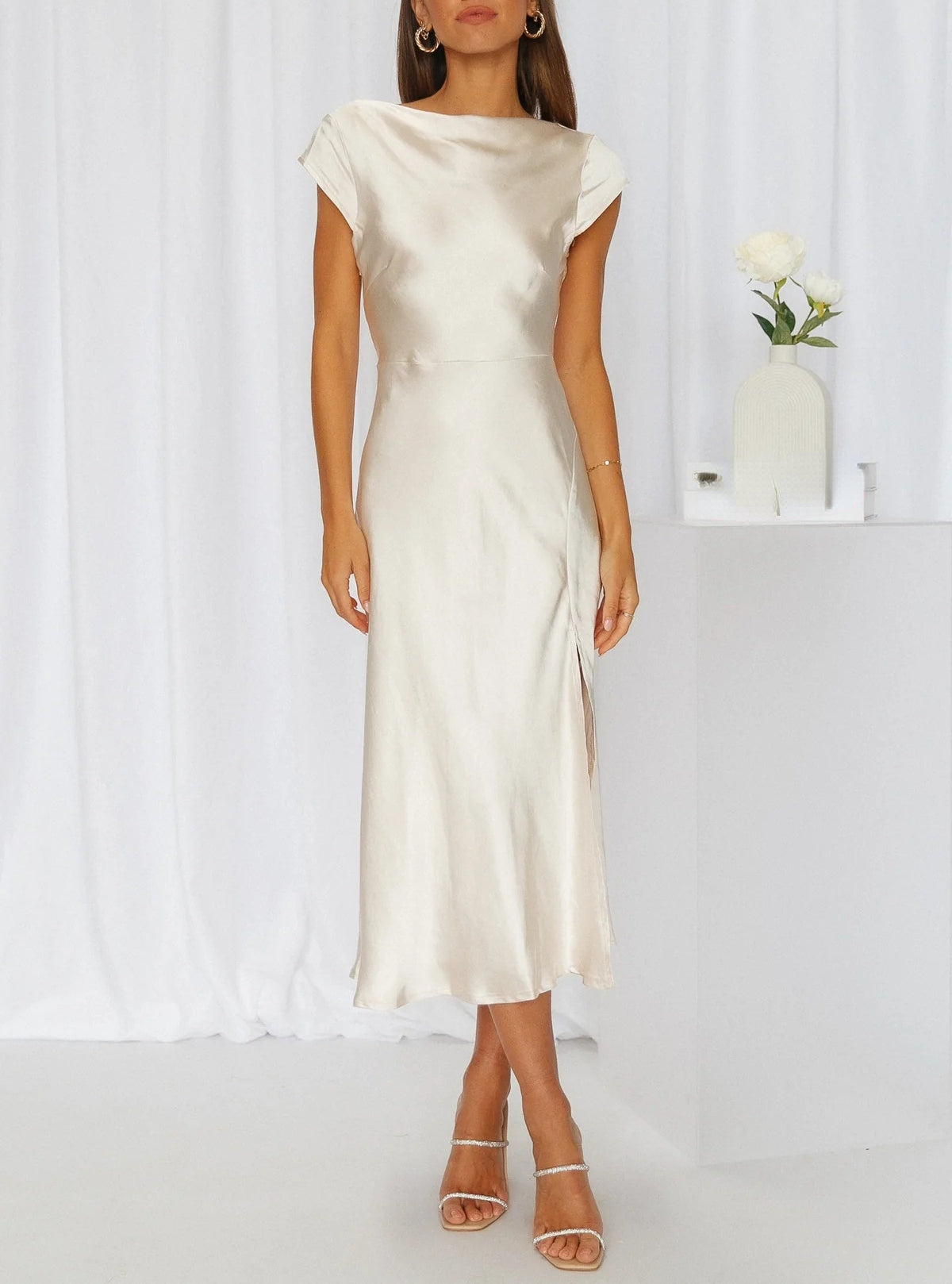Camille | Robe Midi Cocktail Formelle Tendance Élégante