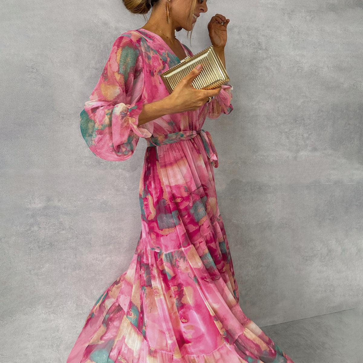 Claire | Robe Maxi Évasée Florale Tendance Été Élégant