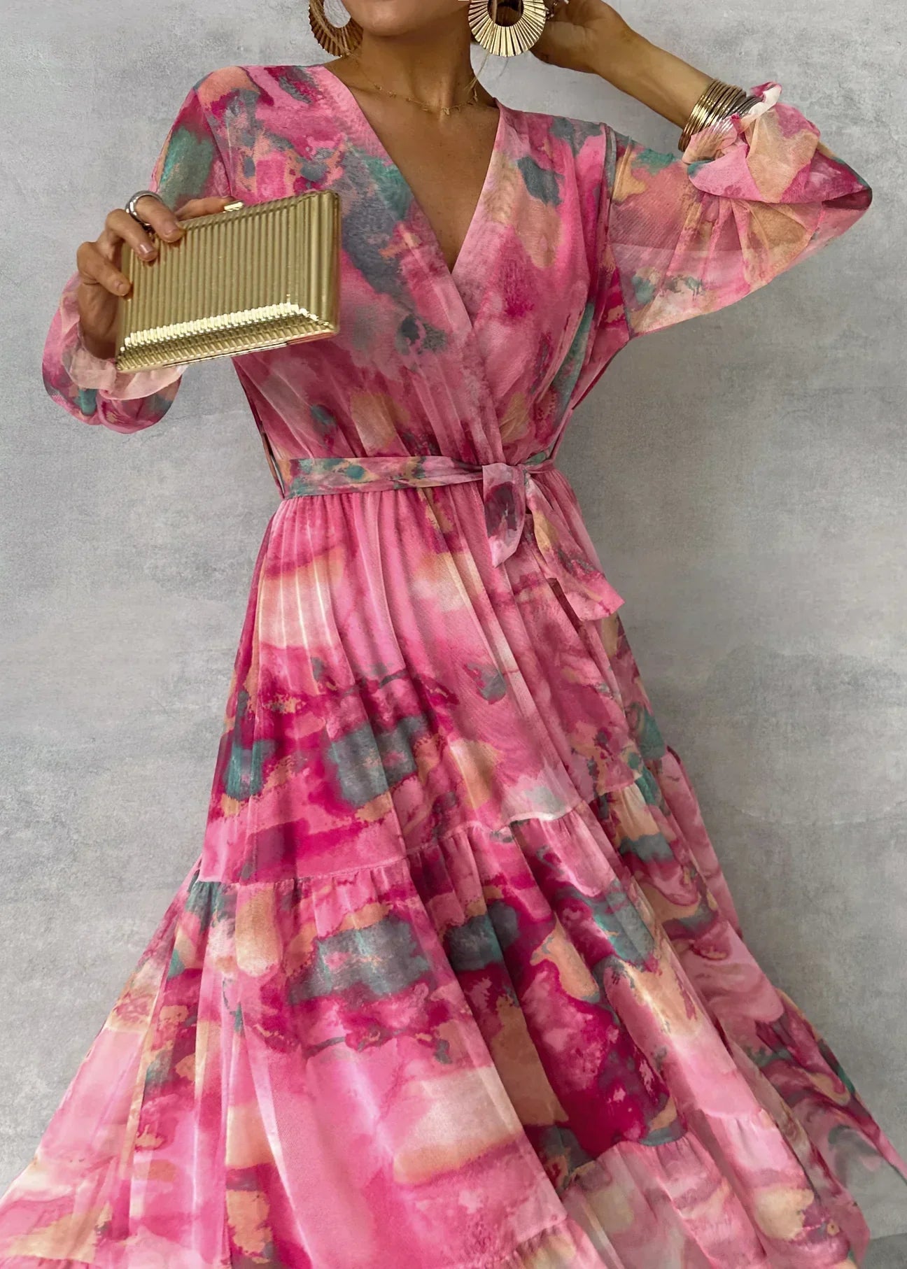 Claire | Robe Maxi Évasée Florale Tendance Été Élégant