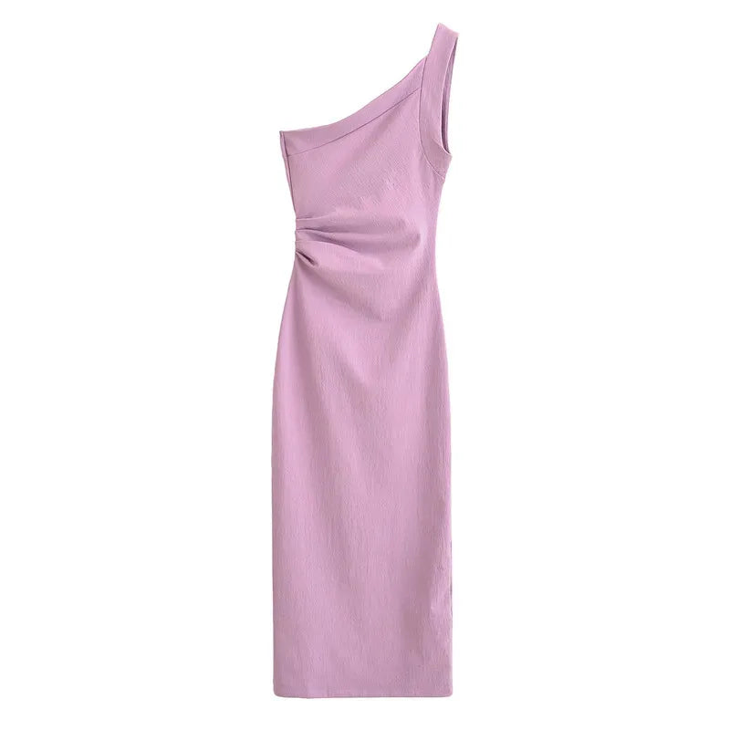 Claire | Robe Midi Asymétrique Tendance Élégant