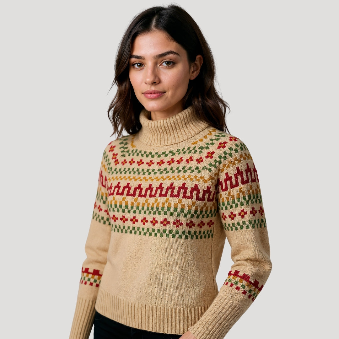 Claire | Pull Oversized en Tricot Fair Isle Printanier