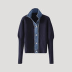 Claire | Cardigan en Tricot Marine Tendance Élégant