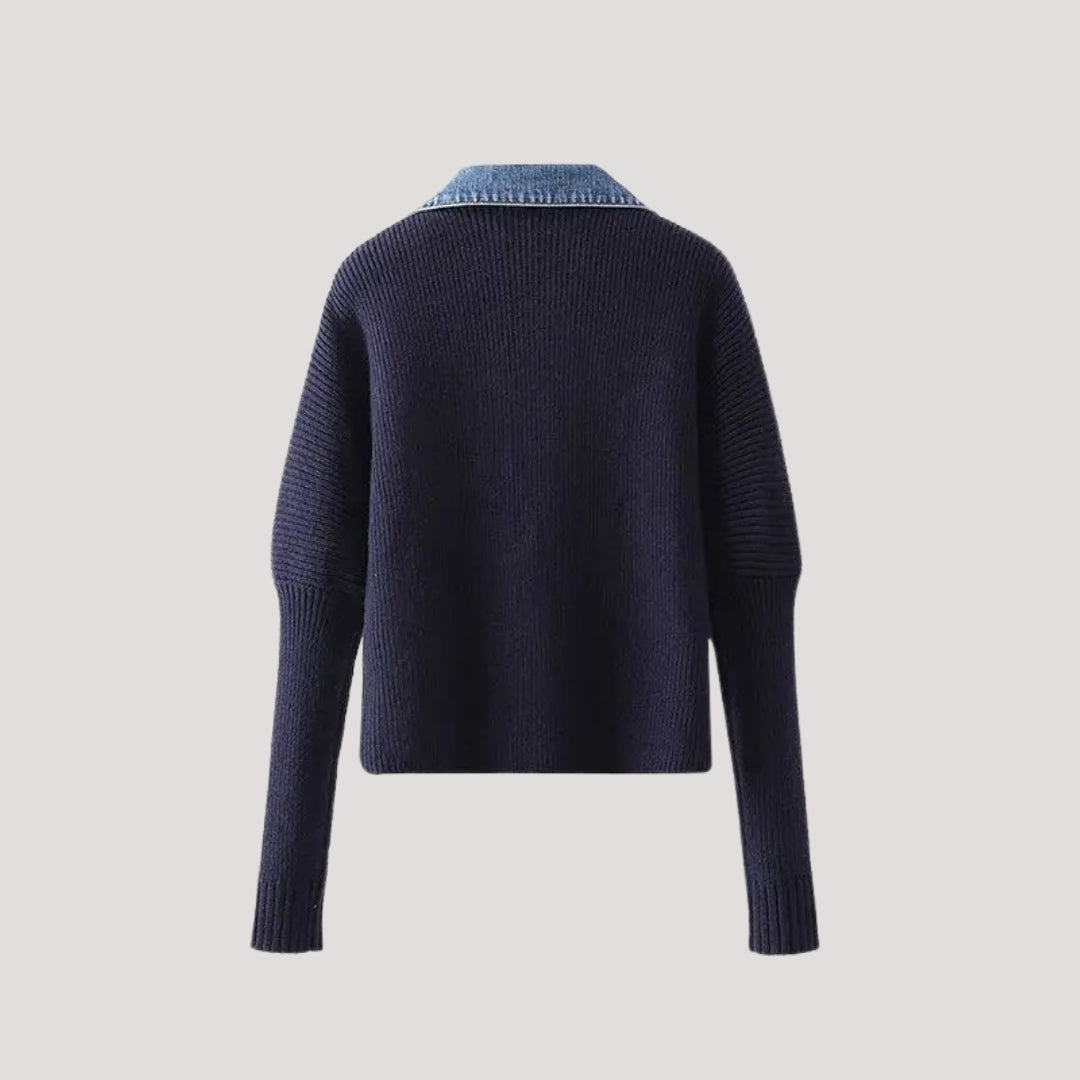 Claire | Cardigan en Tricot Marine Tendance Élégant