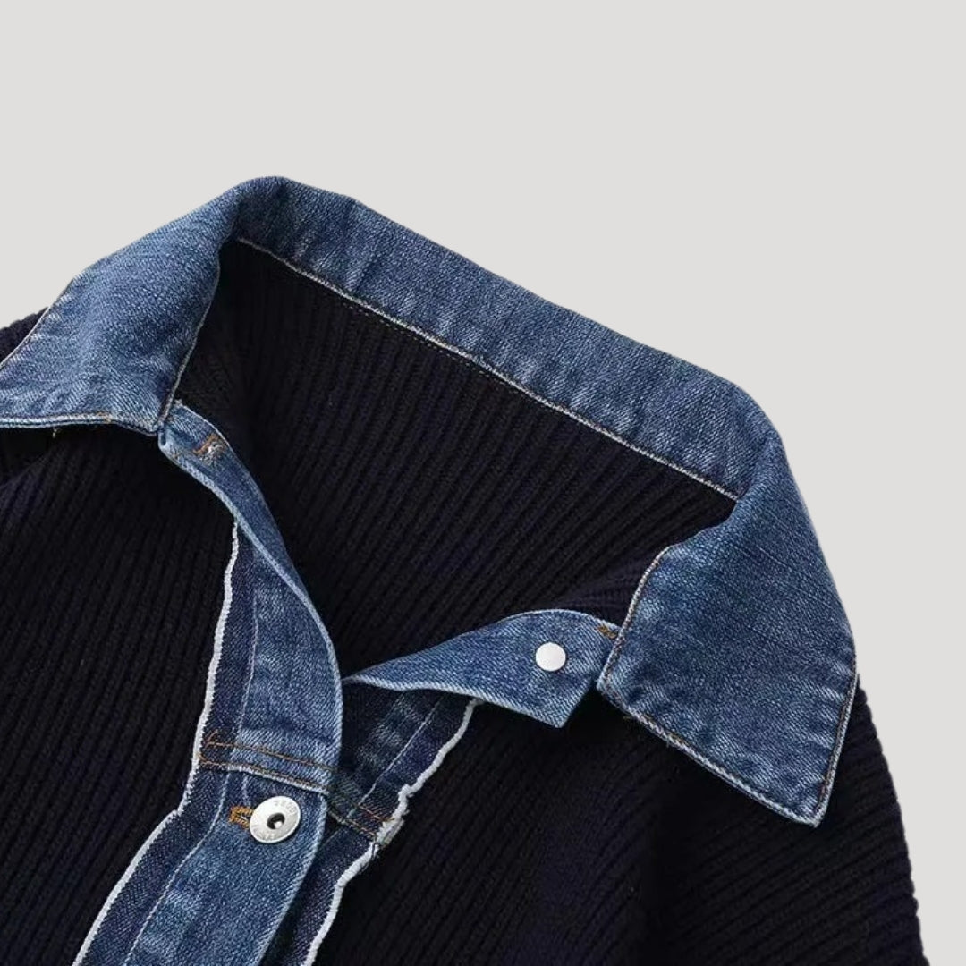 Claire | Cardigan en Tricot Marine Tendance Élégant