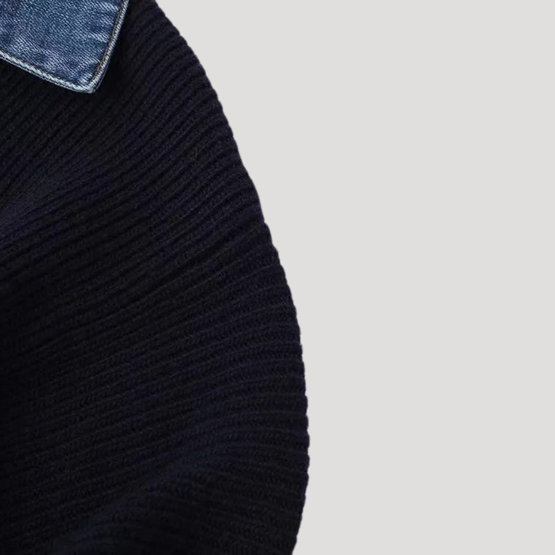 Claire | Cardigan en Tricot Marine Tendance Élégant