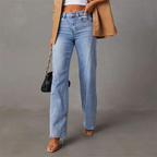 Jean Droit Taille Haute Tendance pour Printemps