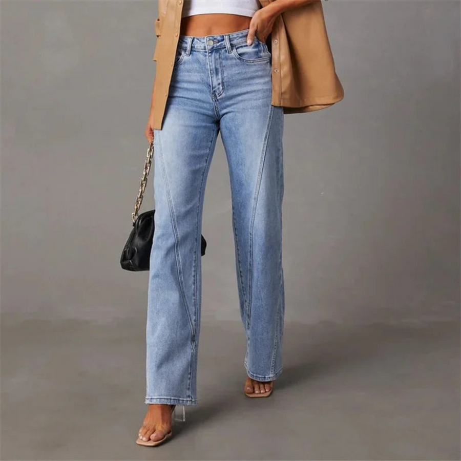 Jean Droit Taille Haute Tendance pour Printemps