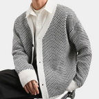 Étienne - Cardigan Décontracté Tricot Homme – Noire
