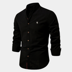 Chemise Homme En Lin Col Mao Élégante - Vito – Jaune