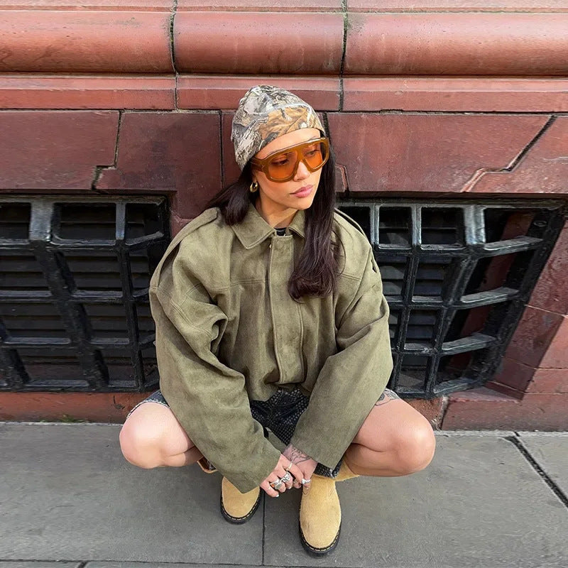 Veste Bomber en Daim Style Urbain