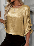 Caroline - Chemise Satinée Brillante Avec Volants Femme