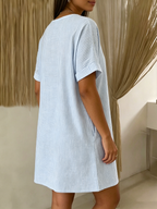 Nadine - Robe en Lin Rayée Femme
