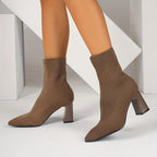 Juliette | Bottines Élégantes à Bout Pointu & Talon Carré