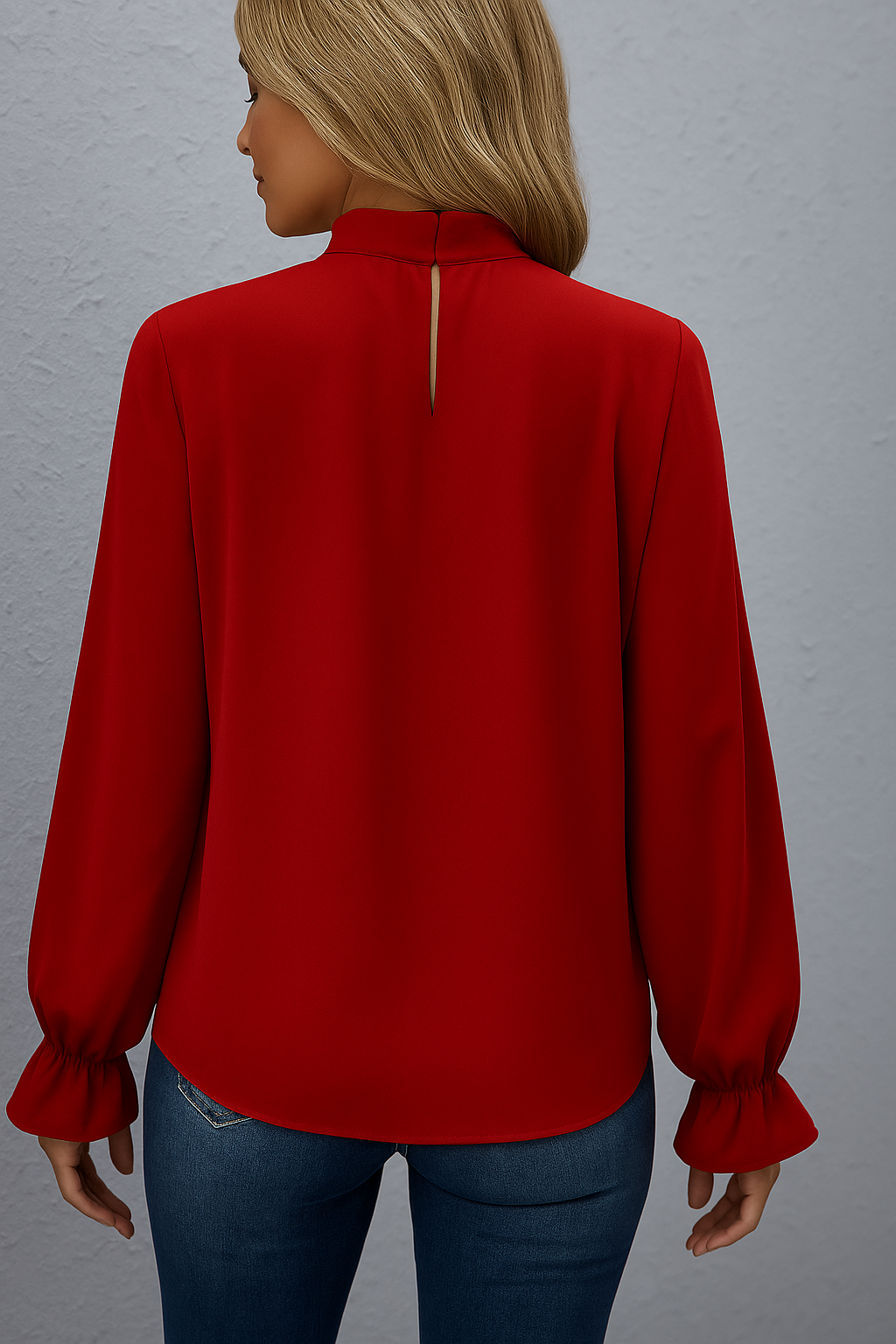Emma | Blouse à Manches Longues Nœud Tendance Élégant