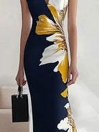 Robe Midi Femme Cintrée Fleurie - Sarah