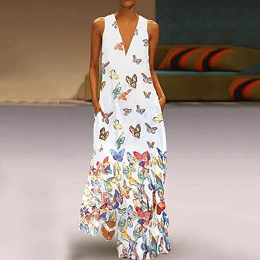 Caroline - Robe Maxi d'Été Légère – Blanc