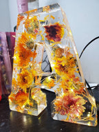 🌸Lampe de nuit artisanale en résine florale