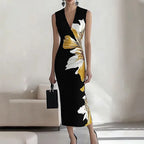 Robe Midi Femme Cintrée Fleurie - Sarah