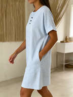 Nadine - Robe en Lin Rayée Femme
