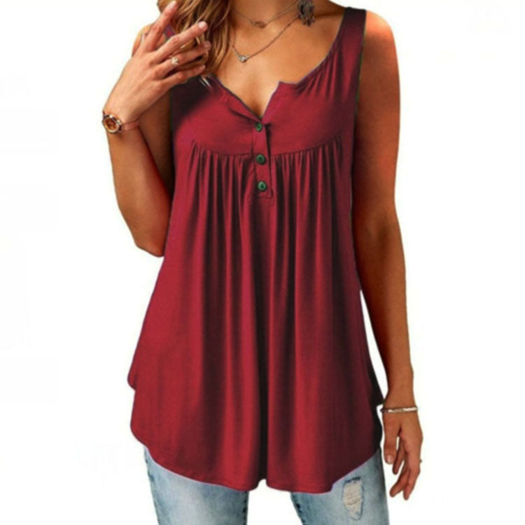 Laurence - Débardeur Tunique Fluide Femme – Noir