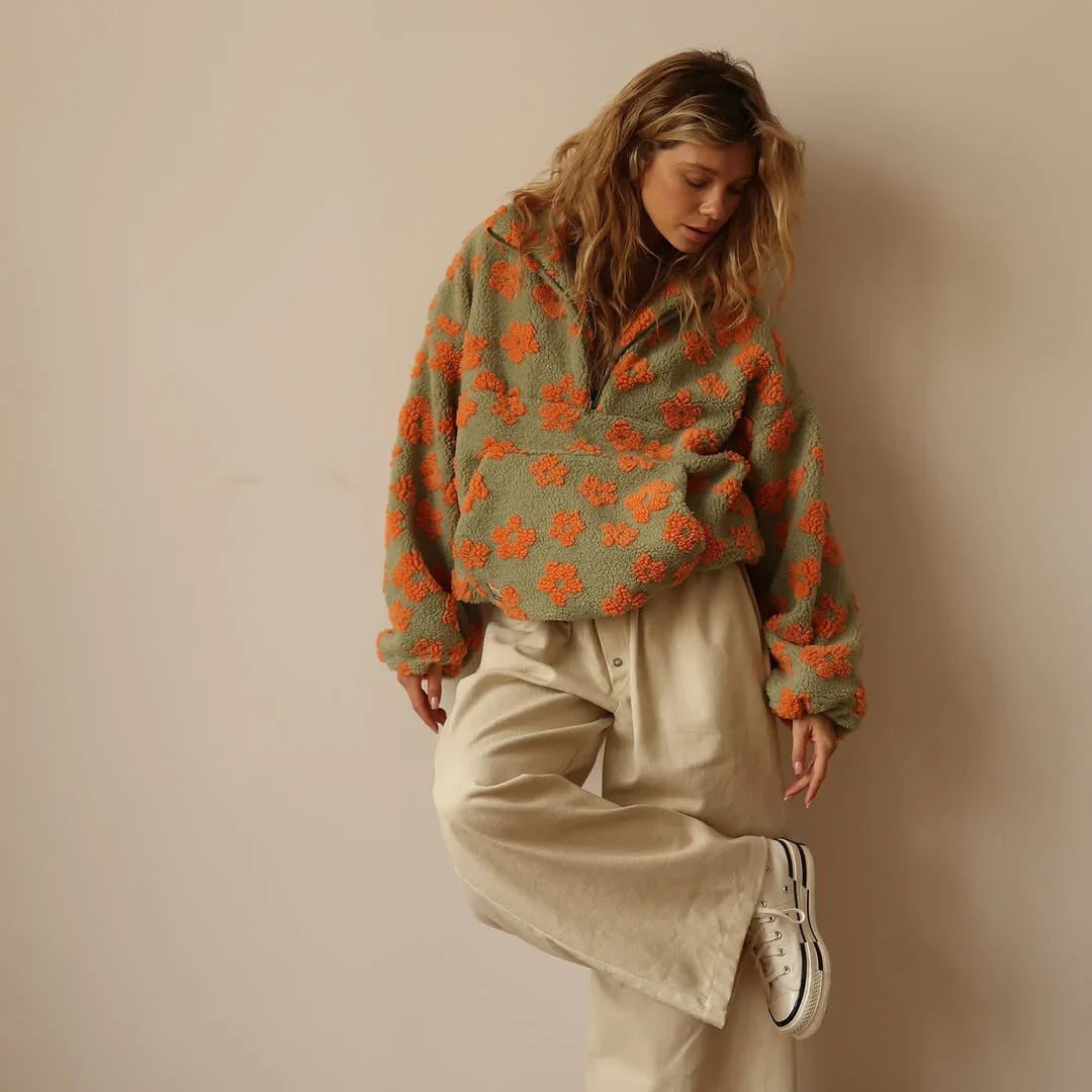 SWEET SUANA™ – Pull Oversize à Motifs Fleuris