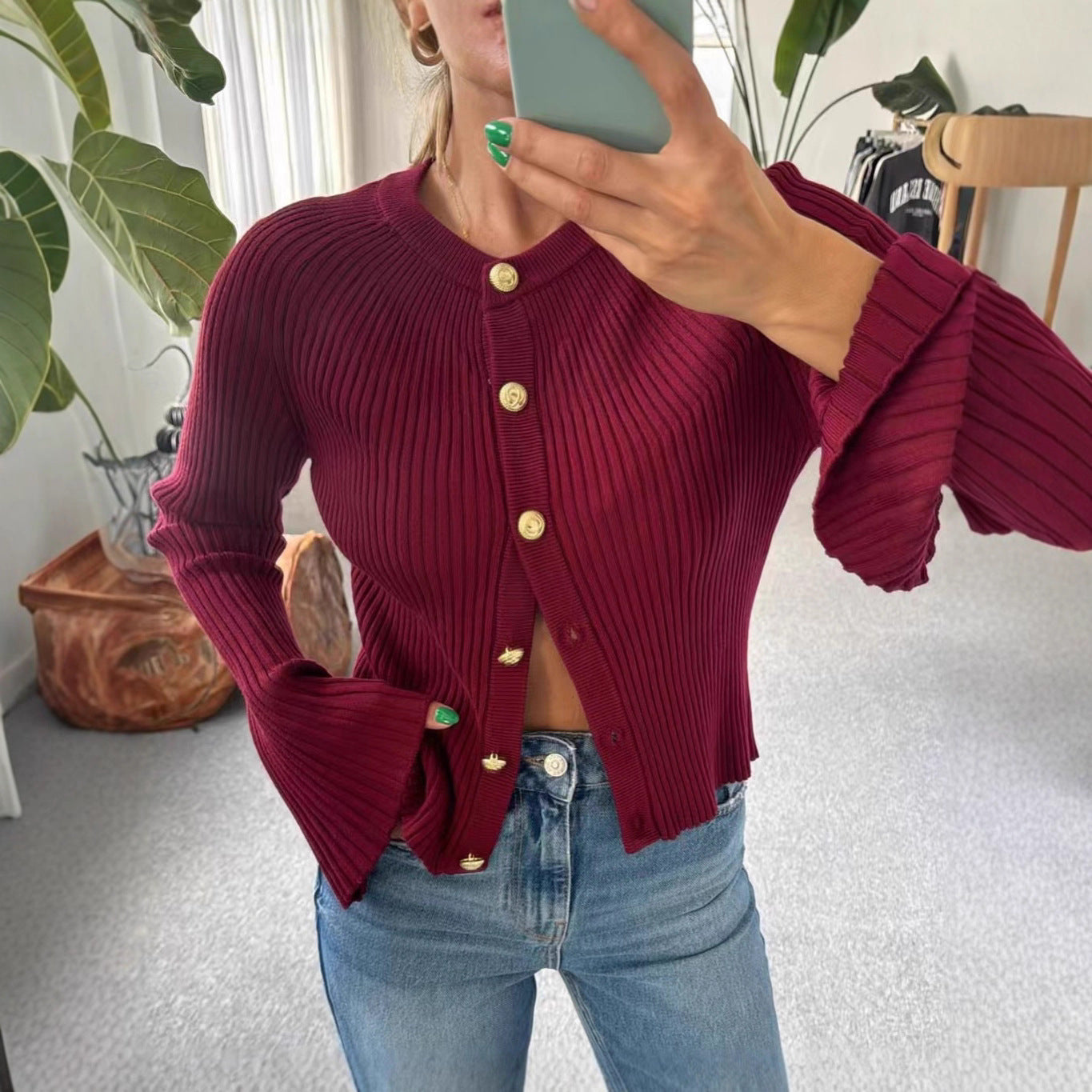 Cardigan Femme Slim Fit à Boutonnage
