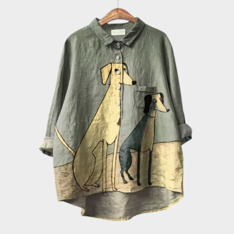 Charlotte - Blouse Lin Tendance Imprimée Femme