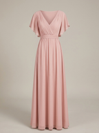 Robe Longue Femme En Mousseline À Volants - Eulalie