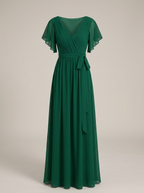 Robe Longue Femme En Mousseline À Volants - Eulalie