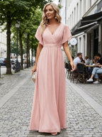 Robe Longue Femme En Mousseline À Volants - Eulalie