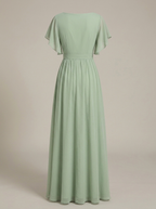 Robe Longue Femme En Mousseline À Volants - Eulalie
