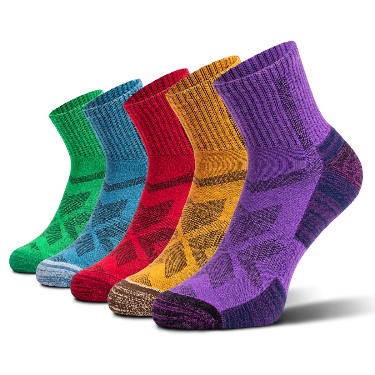 Randonnée - Ensemble de 5 Paires de Chaussettes Basses Colorées