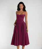 Odette | Robe Cocktail Midi Corset Tendance Élégante