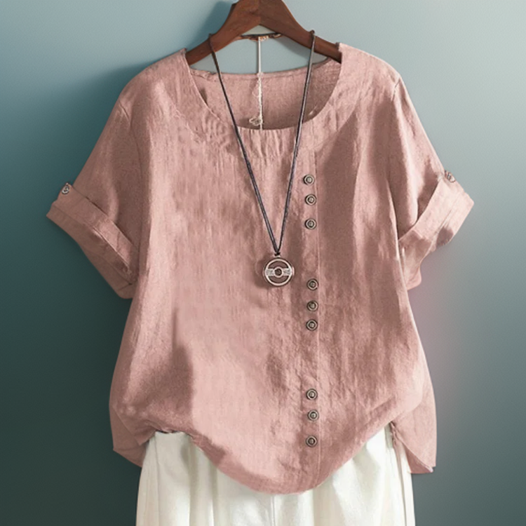 Marie - T-Shirt Chic Avec Boutons