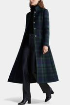 Madeleine™ — Manteau mi-long carreaux élégant
