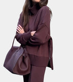 Élodie™ | Ensemble lounge doux deux-pièces : pull avec pantalon assorti