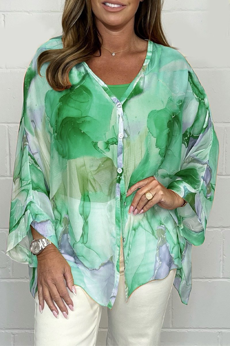 Chemise Femme Imprimée Manches Longues Oversize - Romy