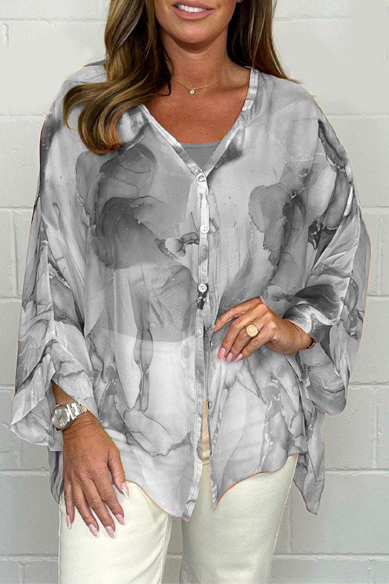 Chemise Femme Imprimée Manches Longues Oversize - Romy