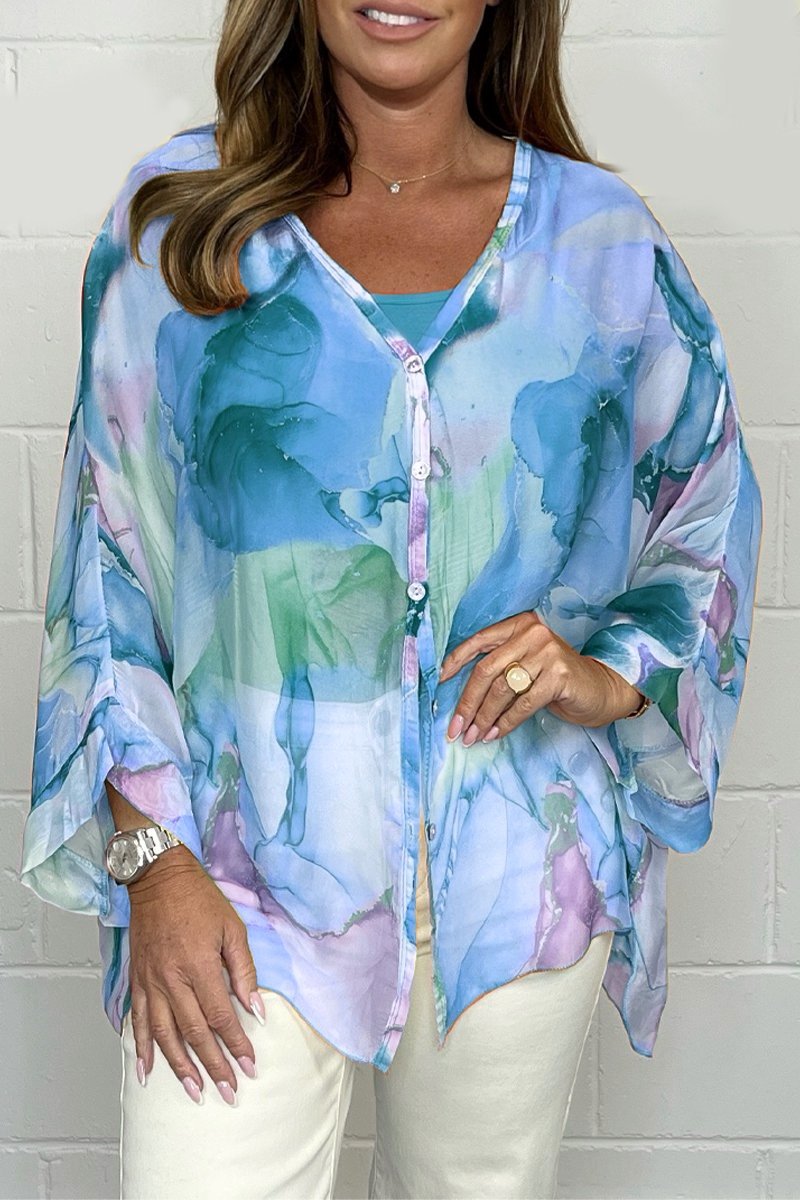 Chemise Femme Imprimée Manches Longues Oversize - Romy