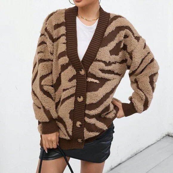 Cardigan Femme Imprimé Zèbre