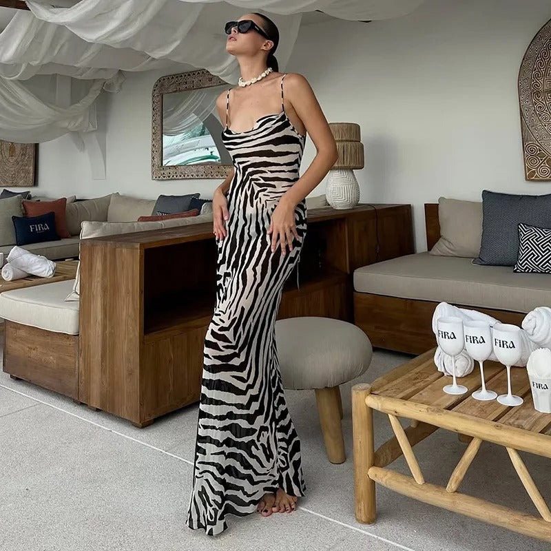 Cassandre | Robe Maxi Décolleté V Tendance Été Élégant