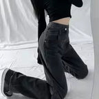 Jean en Denim Taille Haute Tendance